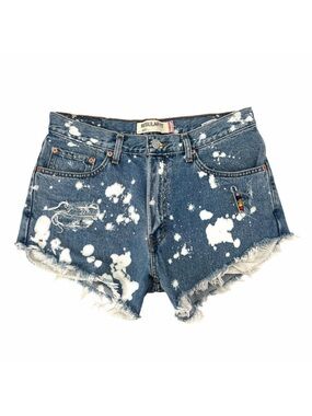Levi's 505 Custom Bleach Dyed Denim High Rise Jean Shorts